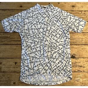 Twin Six Women’s Size M White Black Pattern Short Sleeve Cycling Shirt